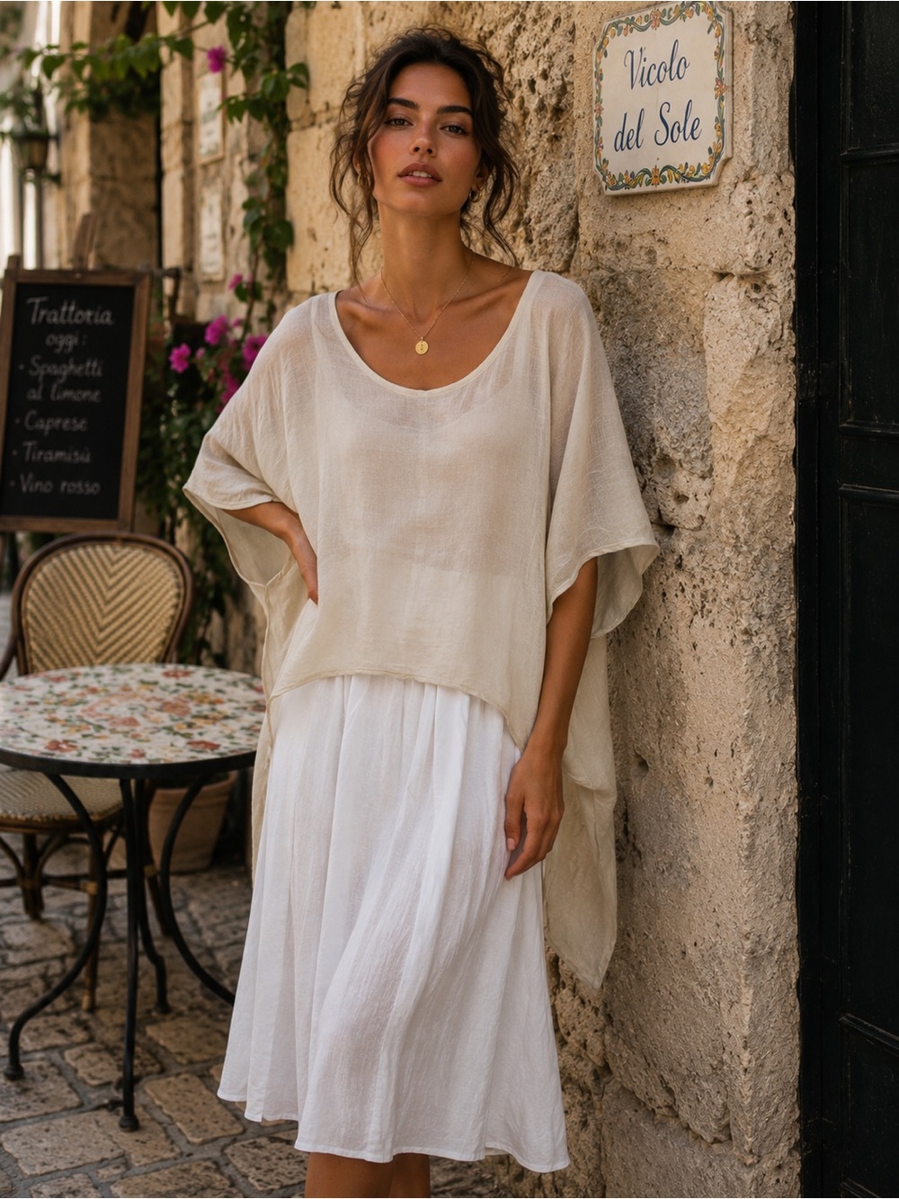 IT68. From Italy 🇮🇹 Cotton Two piece layered dress